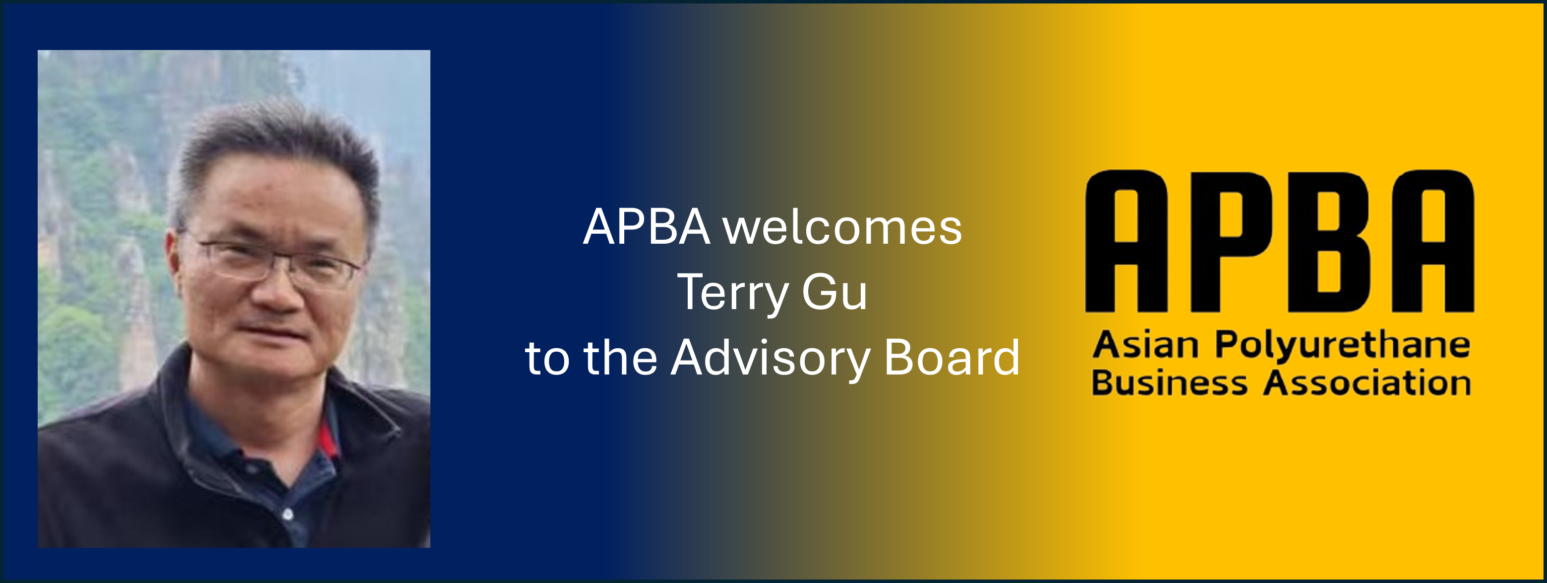 Welcome Terry Gu to the APBA Advisory Board